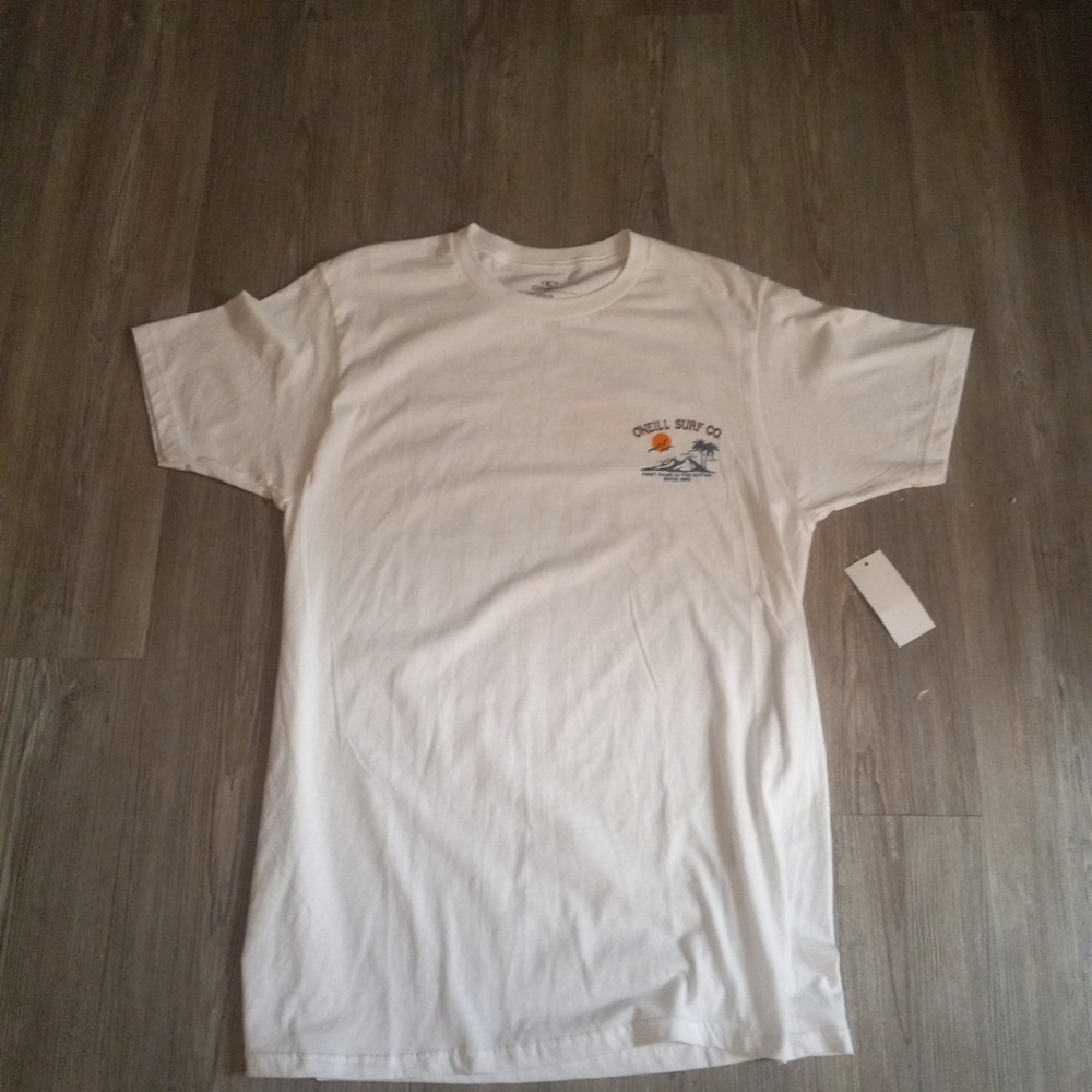 New Men's Medium O'Neill Surf Co. Link Graphic T-Shirt White